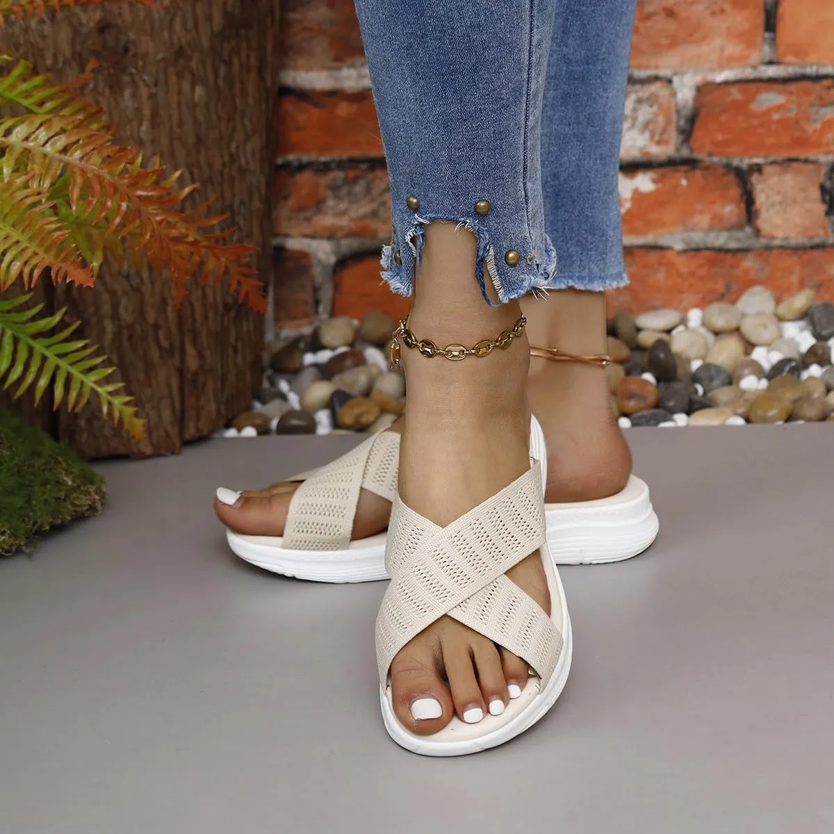 Womens Comfortable Slippers Comfortable Recovery Orthopedic Walking Plantar Fasciitis Slides Flip Flops Casual Shoes With Arch Support