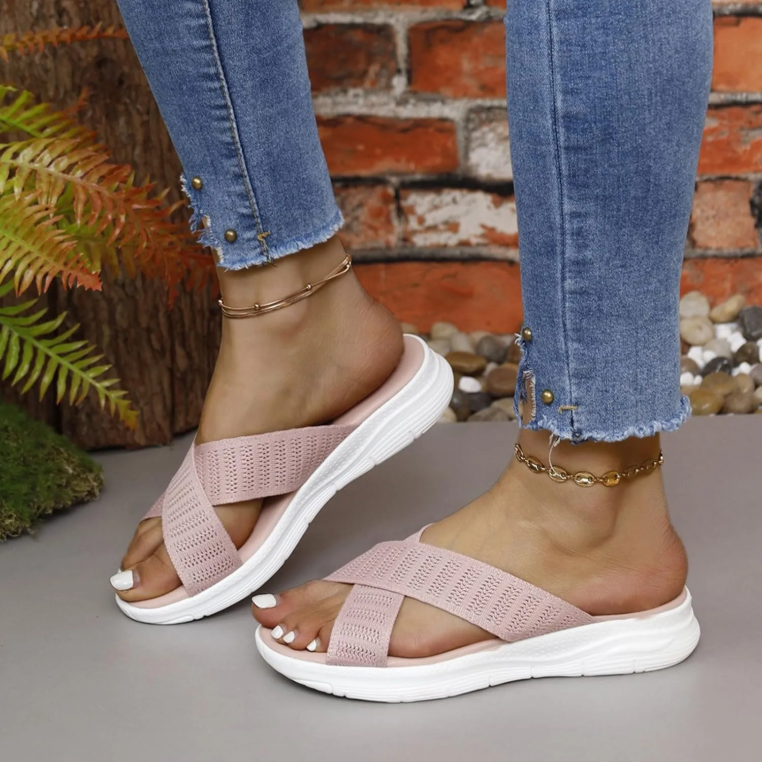 Womens Comfortable Slippers Comfortable Recovery Orthopedic Walking Plantar Fasciitis Slides Flip Flops Casual Shoes With Arch Support