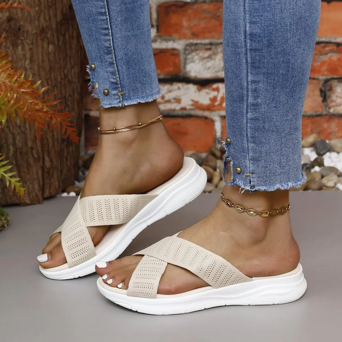 Womens Comfortable Slippers Comfortable Recovery Orthopedic Walking Plantar Fasciitis Slides Flip Flops Casual Shoes With Arch Support