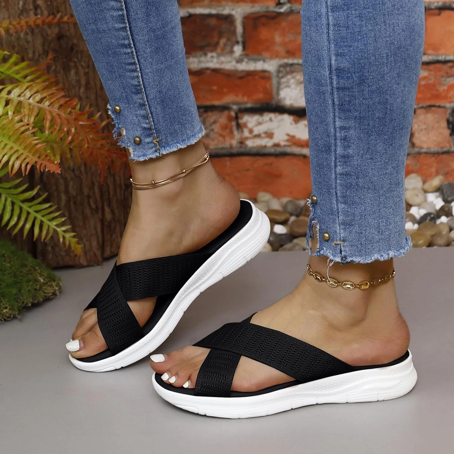 Womens Comfortable Slippers Comfortable Recovery Orthopedic Walking Plantar Fasciitis Slides Flip Flops Casual Shoes With Arch Support