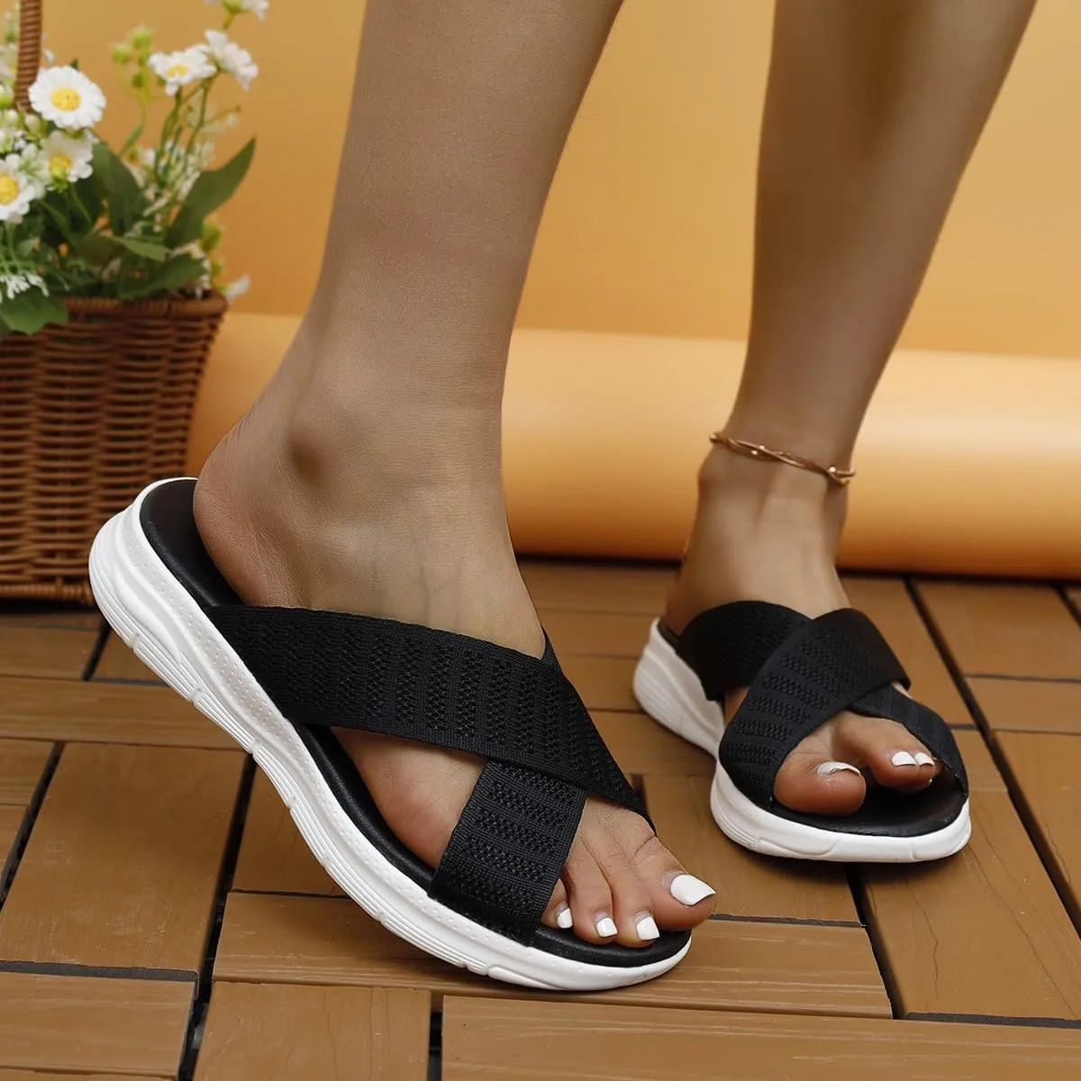 Womens Comfortable Slippers Comfortable Recovery Orthopedic Walking Plantar Fasciitis Slides Flip Flops Casual Shoes With Arch Support