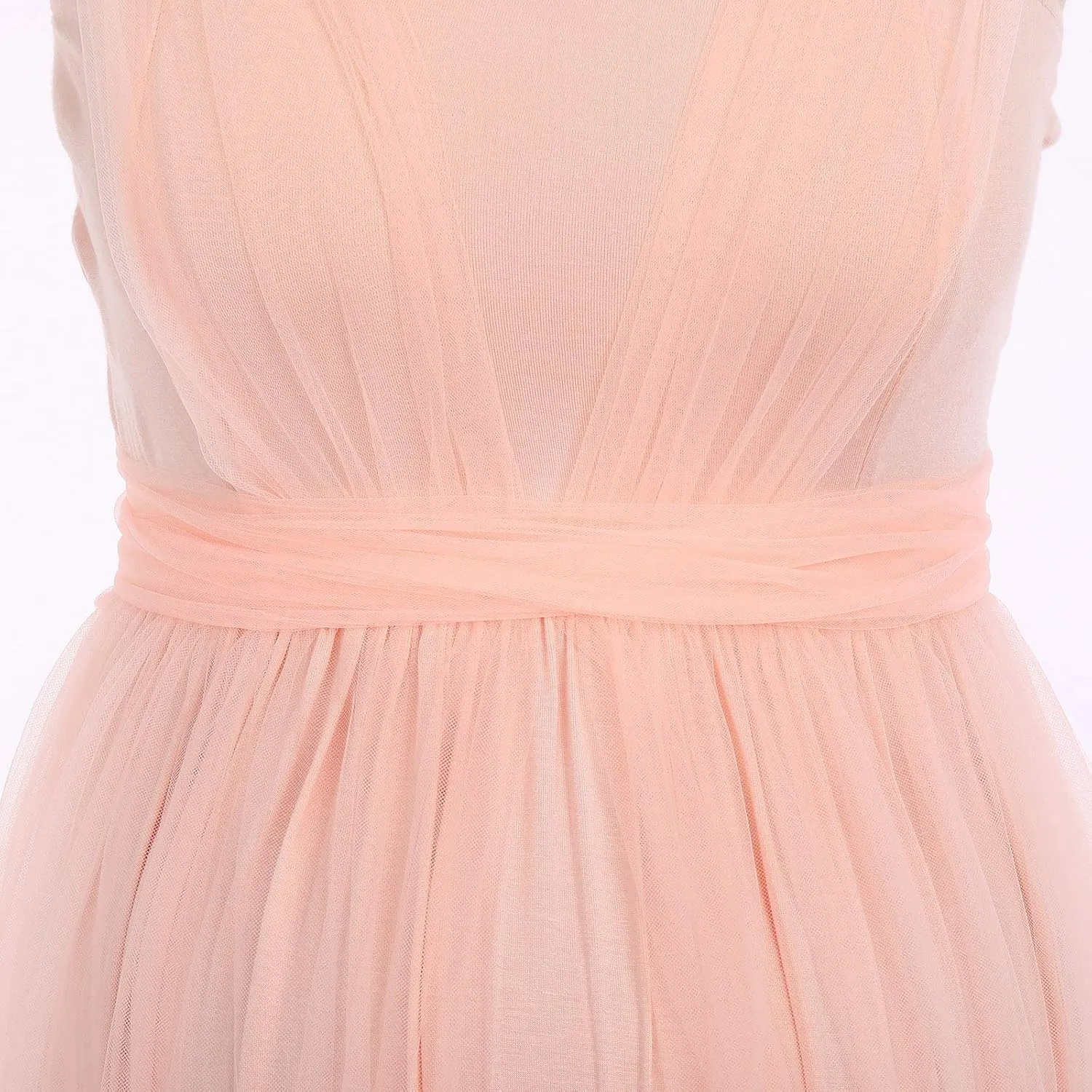 Women's Convertible Multi Way Wrap Tulle Maternity Dress Fit Maxi Off Shoulder Evening Gown for Photoshoot Baby Shower