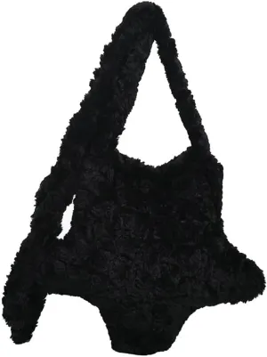 Women's Fuzzy Crossbody Bag Stylish Star Shape Tote Bag Large Capacity Cute Fluffy Shoulder Bag Y2k Satchel Purse 2024
