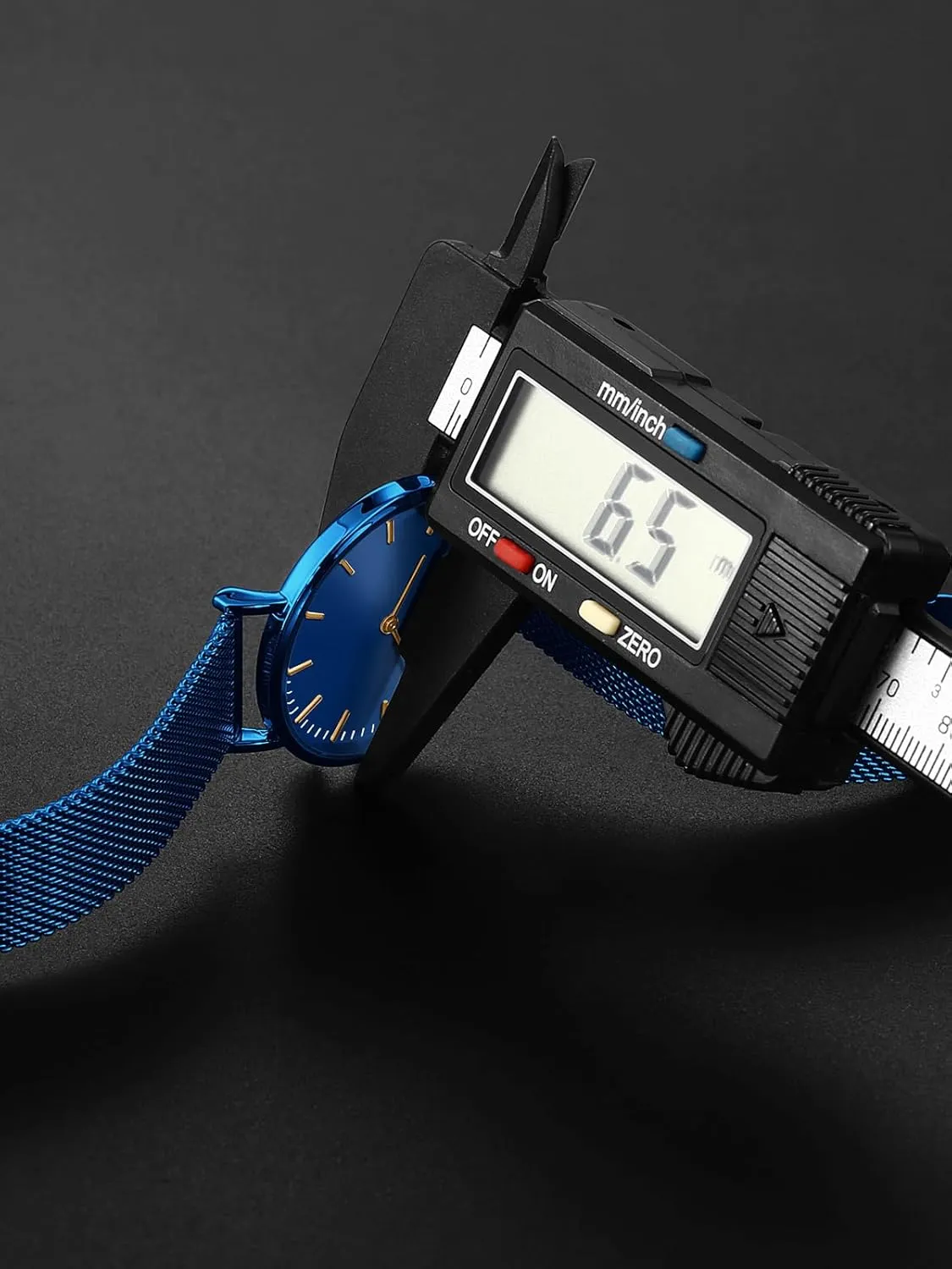 Women's Ultra Thin 6.5mm Minimalist Stainless Steel Mesh Strap Analog Quartz Bracelet Watch