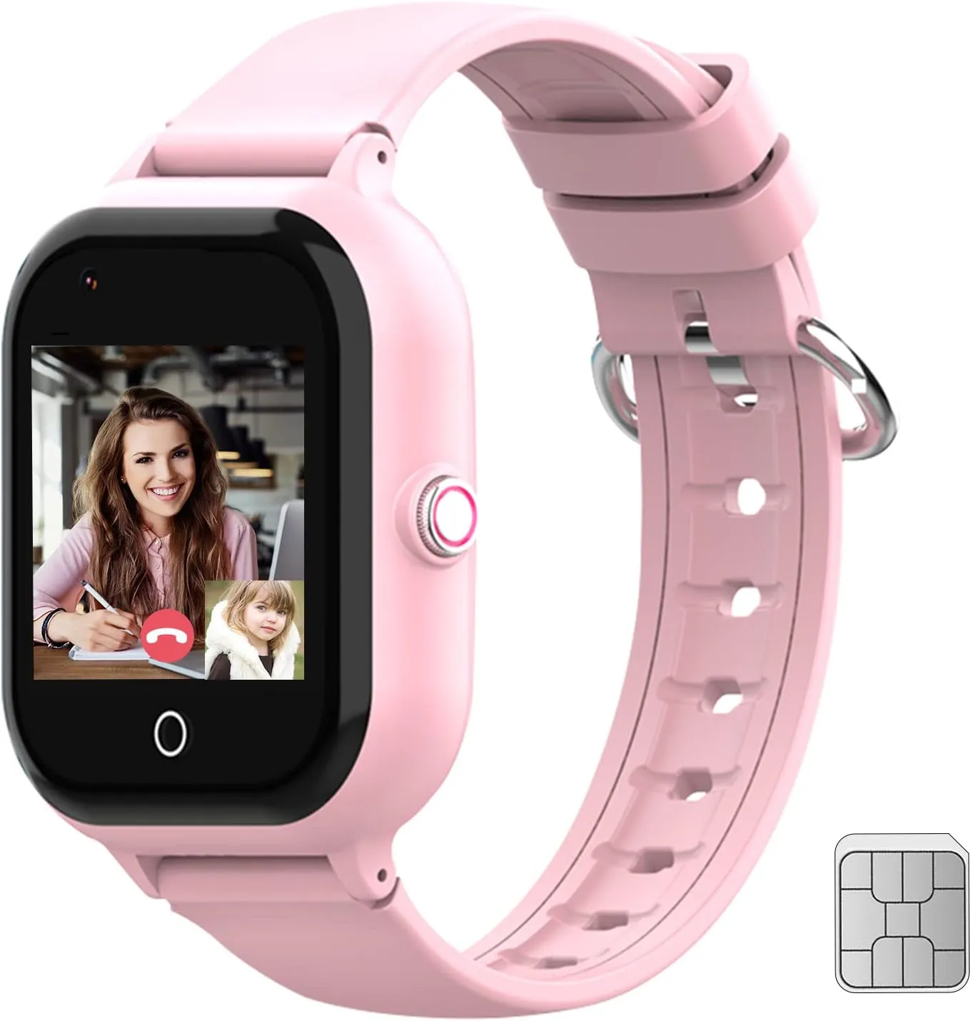 wonlex Kids Smart Watch with GPS Tracker and Calling, 4G Smartwatches Girls Boys with SIM Card SOS Camera Voice Video Call School Mode for Kids Children Aged 4-12 Birthday Gifts (Pink)