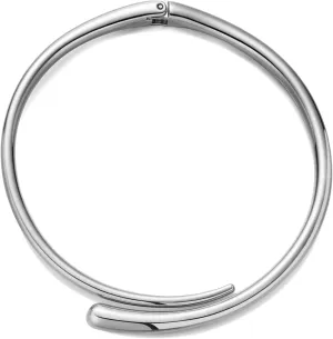 WOWORAMA Chunky Choker Collar Necklace for Women Gold Silver Teardrop Choker Necklace Spring Open Cuff Necklace Metal Statement Necklace