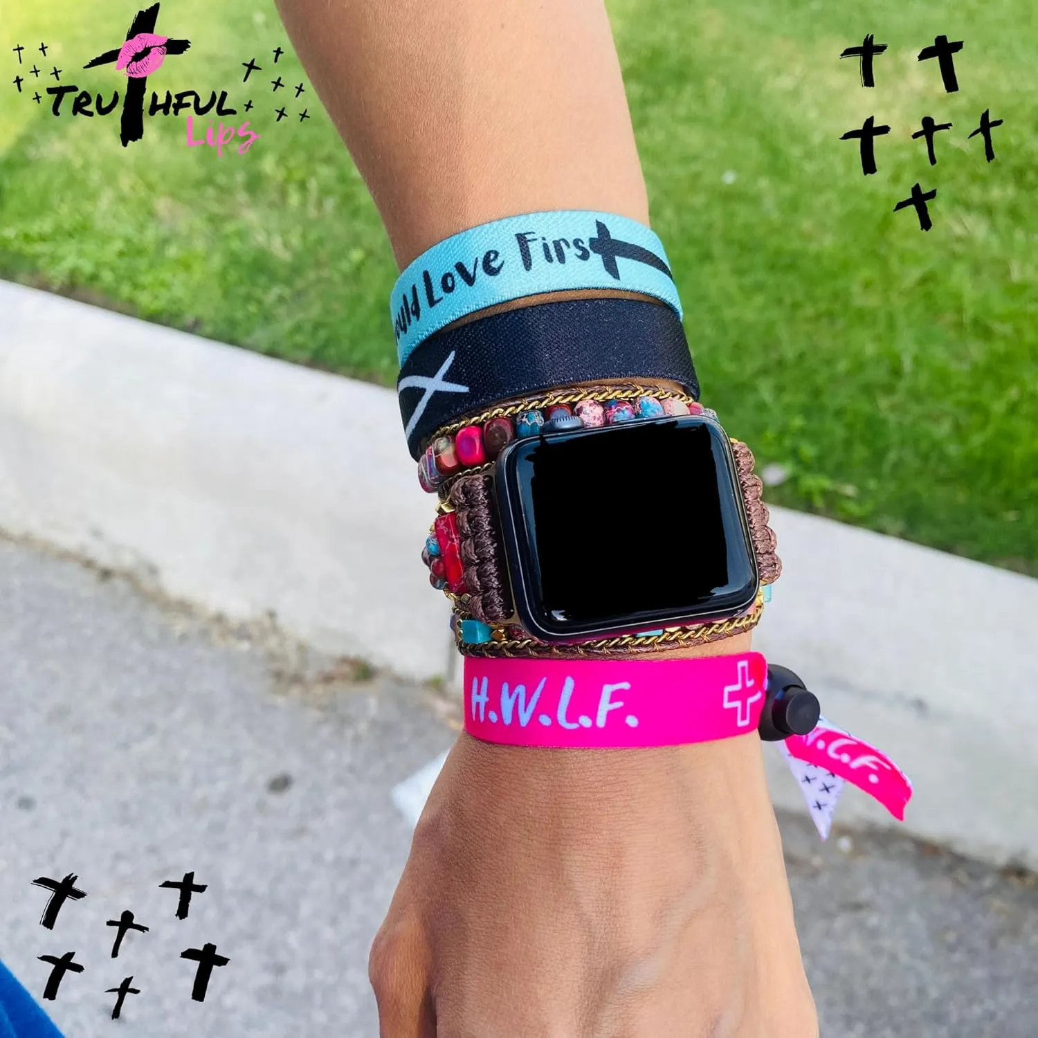 WWJD Bracelet - Elastic Wristbands for Teen Girls: Bible Verse Bracelet, 'What Would Jesus Do' 1 Pack