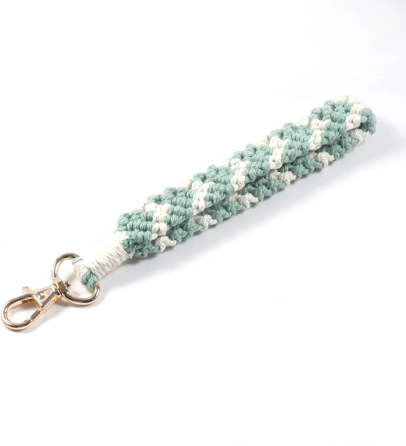 XGALBLA Boho Macrame Keychain Bracelet Handmade Wristlet Keyring Two-tone Wrist Lanyard for Women Girls