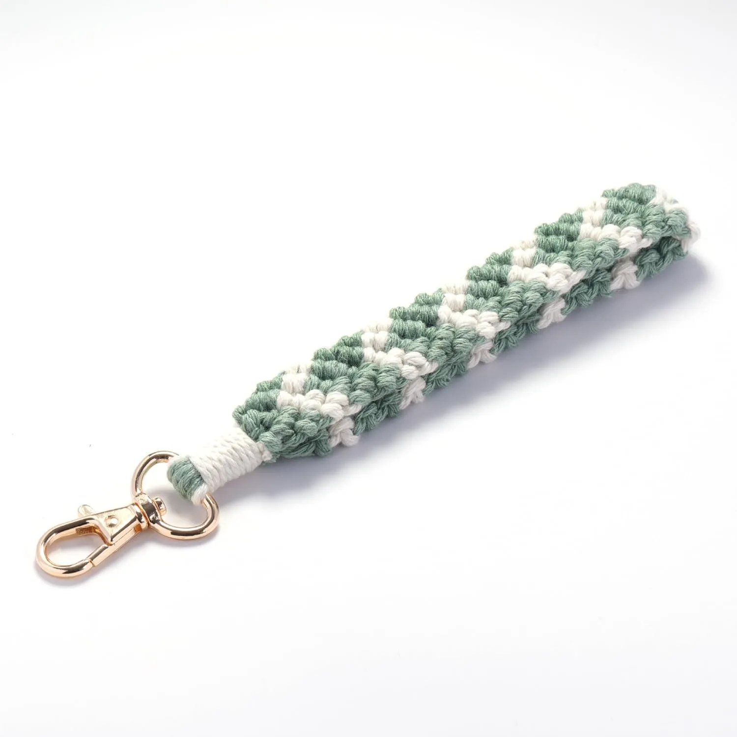XGALBLA Boho Macrame Keychain Bracelet Handmade Wristlet Keyring Two-tone Wrist Lanyard for Women Girls
