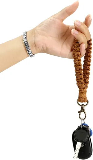 XGALBLA Macrame Keychain Boho Handmade Wristlet Bracelet Keychain Wrist Lanyard Handmade Weave Exquisite Holder for Women