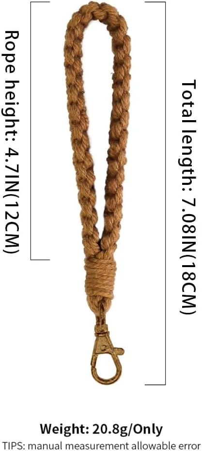 XGALBLA Macrame Keychain Boho Handmade Wristlet Bracelet Keychain Wrist Lanyard Handmade Weave Exquisite Holder for Women