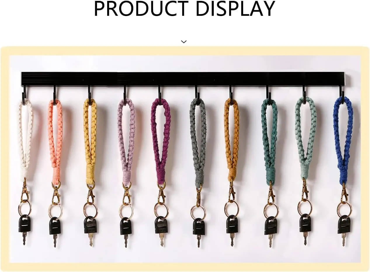 XGALBLA Macrame Keychain Boho Handmade Wristlet Bracelet Keychain Wrist Lanyard Handmade Weave Exquisite Holder for Women