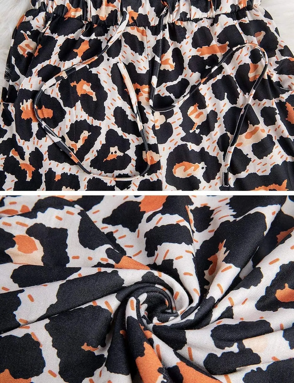 xxxiticat Women's Off Shoulder Camo Jumpsuit Long Sleeve Drawstring Waist Plaid Leopard Print Club Casual Rompers