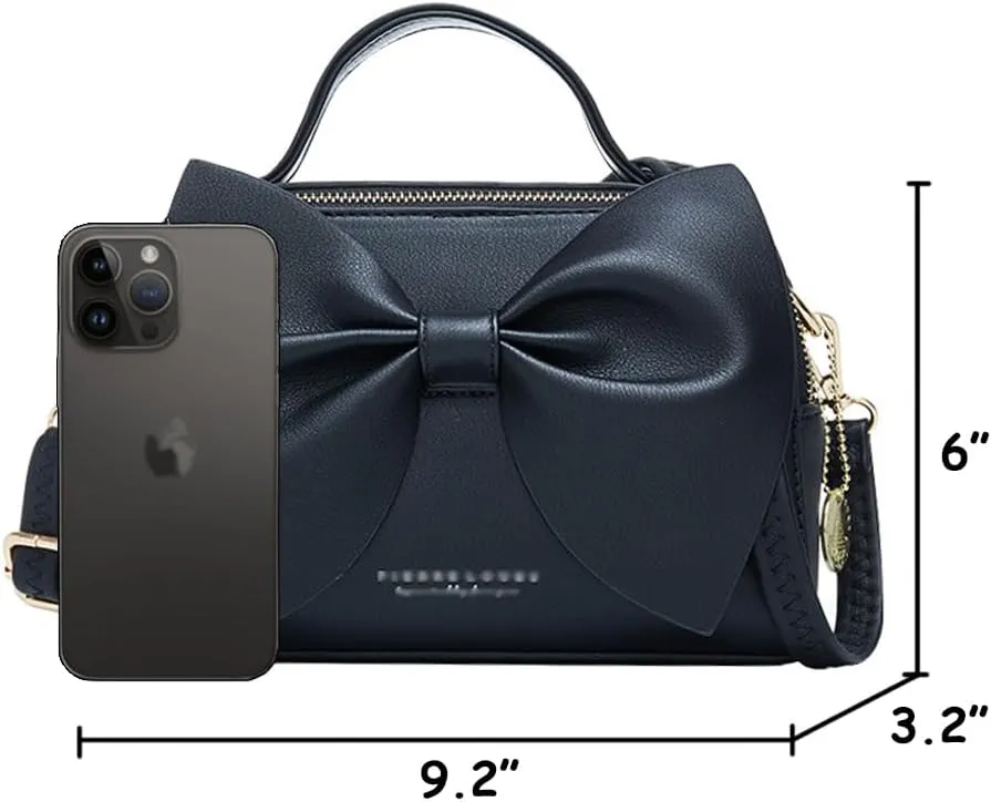 ZiMing Crossbody Bag for Women Vegan Leather Purse Small Satchel Handbags Bowknot Bags Shoulder Crossbody Bag Zip Pockets Bag