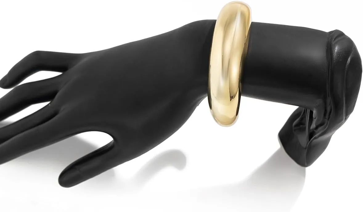 ZMANYIJEW Chunky Gold Bracelets for Women Wide Gold Cuffs Bangle Exaggerate Hollow Out Adjustable Bracelets Punk Vintage Jewelry