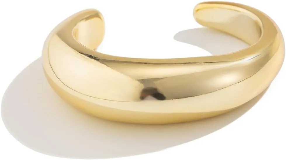 ZMANYIJEW Chunky Gold Bracelets for Women Wide Gold Cuffs Bangle Exaggerate Hollow Out Adjustable Bracelets Punk Vintage Jewelry