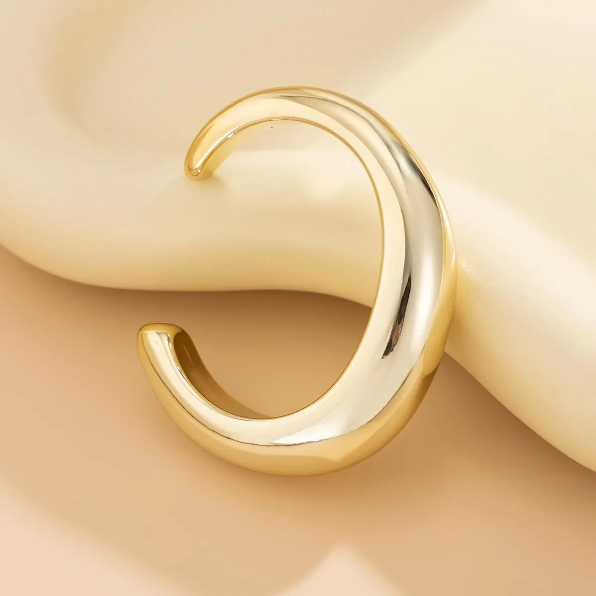 ZMANYIJEW Chunky Gold Bracelets for Women Wide Gold Cuffs Bangle Exaggerate Hollow Out Adjustable Bracelets Punk Vintage Jewelry